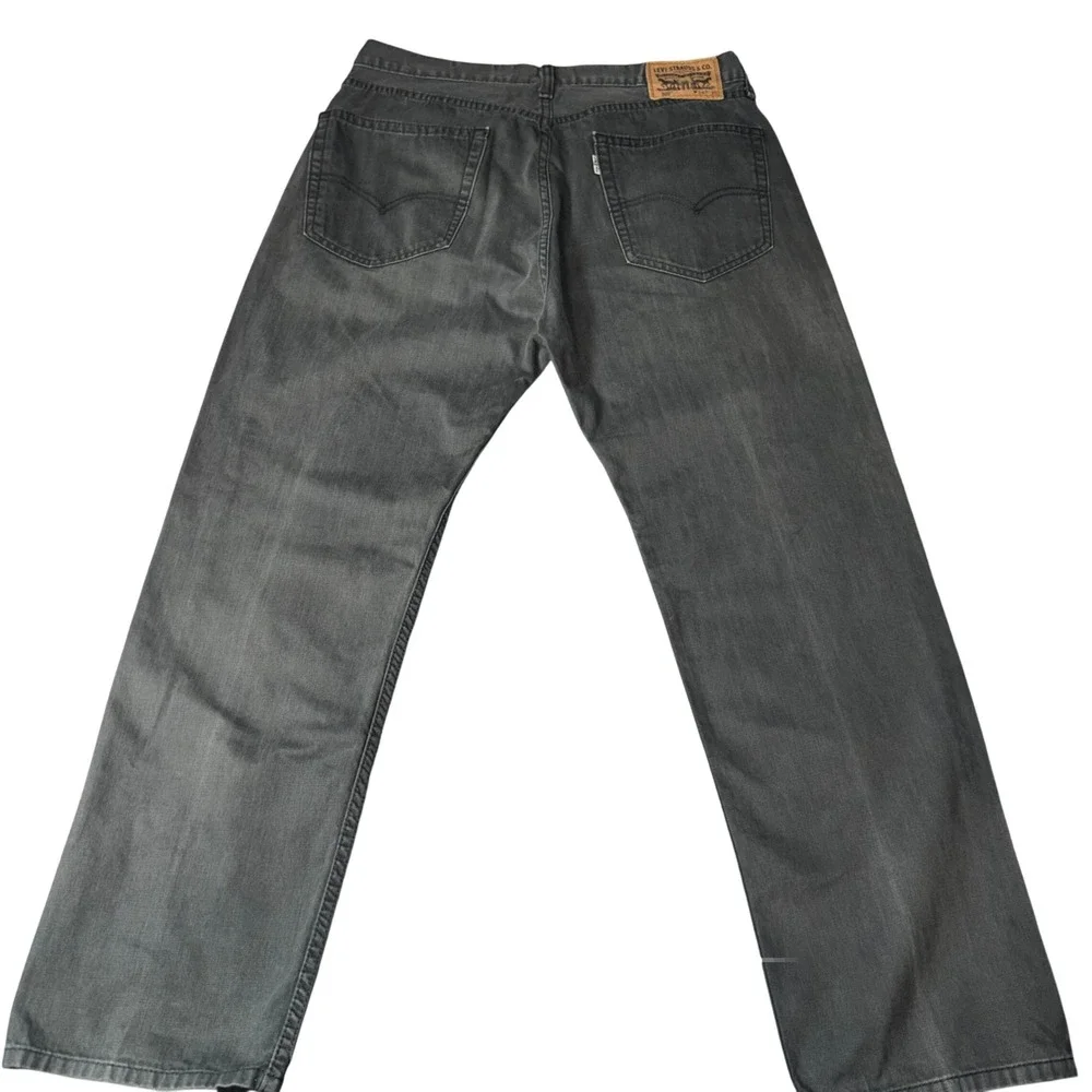 Levis 505 Mens Jeans W36 L30 Black Straight Leg Regular Fit Denim Pants